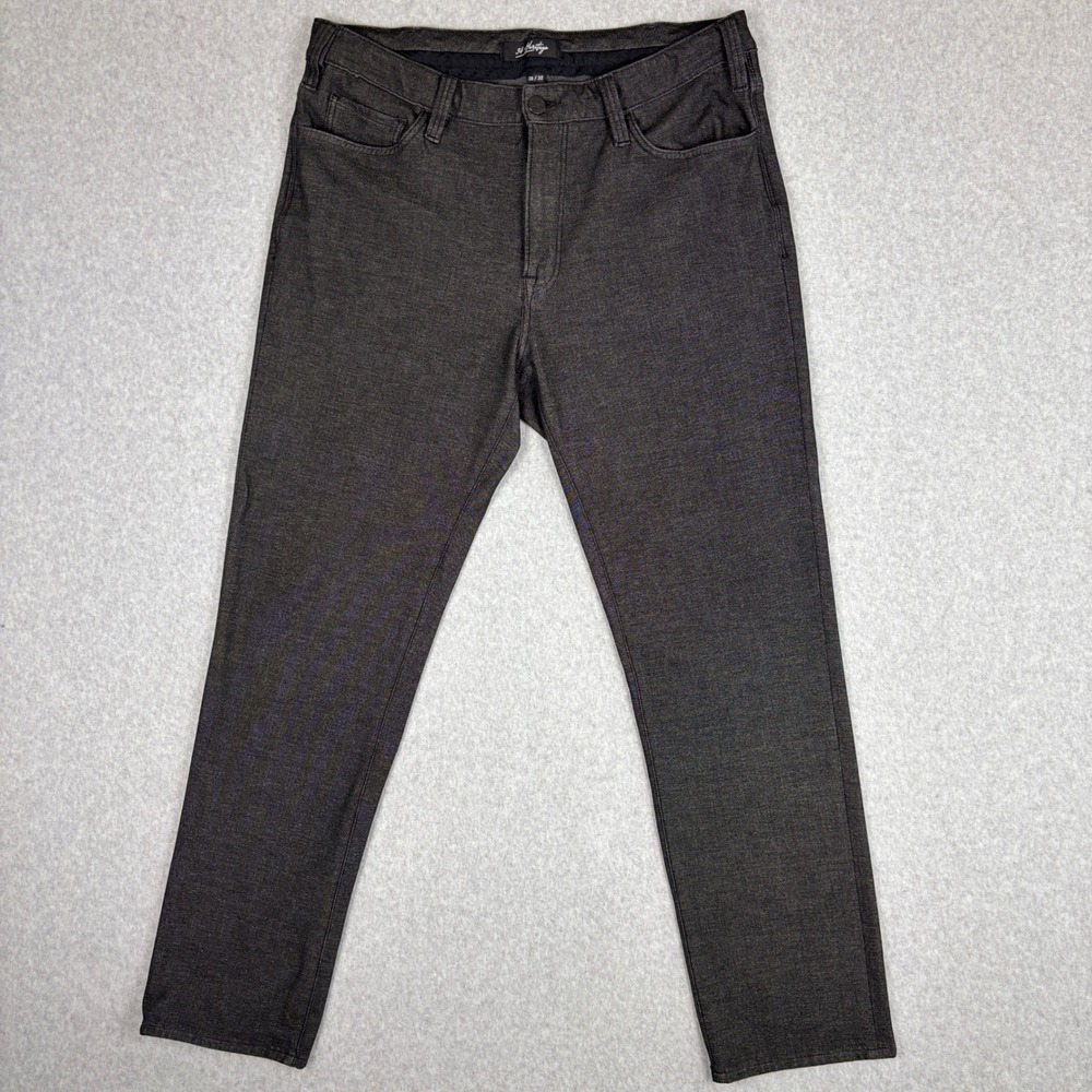 34 Heritage Charisma Jeans Mens 38x32 Charcoal Grey Straight Leg Stretch Denim